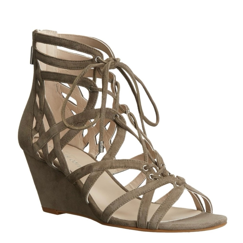 Kenneth Cole New York Elephant Dylan Leather Suede  Wedge Gladiator Sandal Women